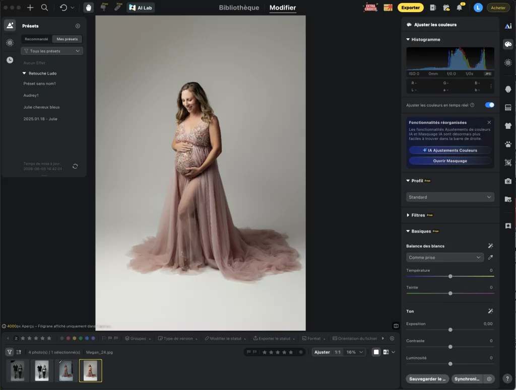 La post-production est une étape essentielle dans le travail du photographe professionnel. Elle permet de finaliser une image, d’harmoniser une série et de livrer à ses clients un rendu abouti, cohérent et qualitatif.
Avec l’arrivée des logiciels utilisant l’intelligence artificielle comme Evoto, il est aujourd’hui possible de gagner un temps considérable sur certaines étapes de retouche.