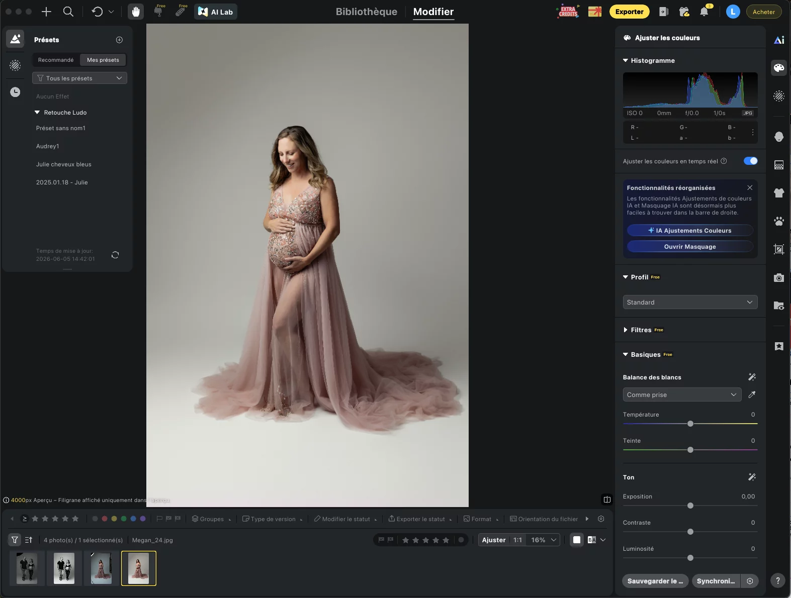 – Le workflow de retouche (newborn, grossesse) boosté à l&rsquo;I.A. –
